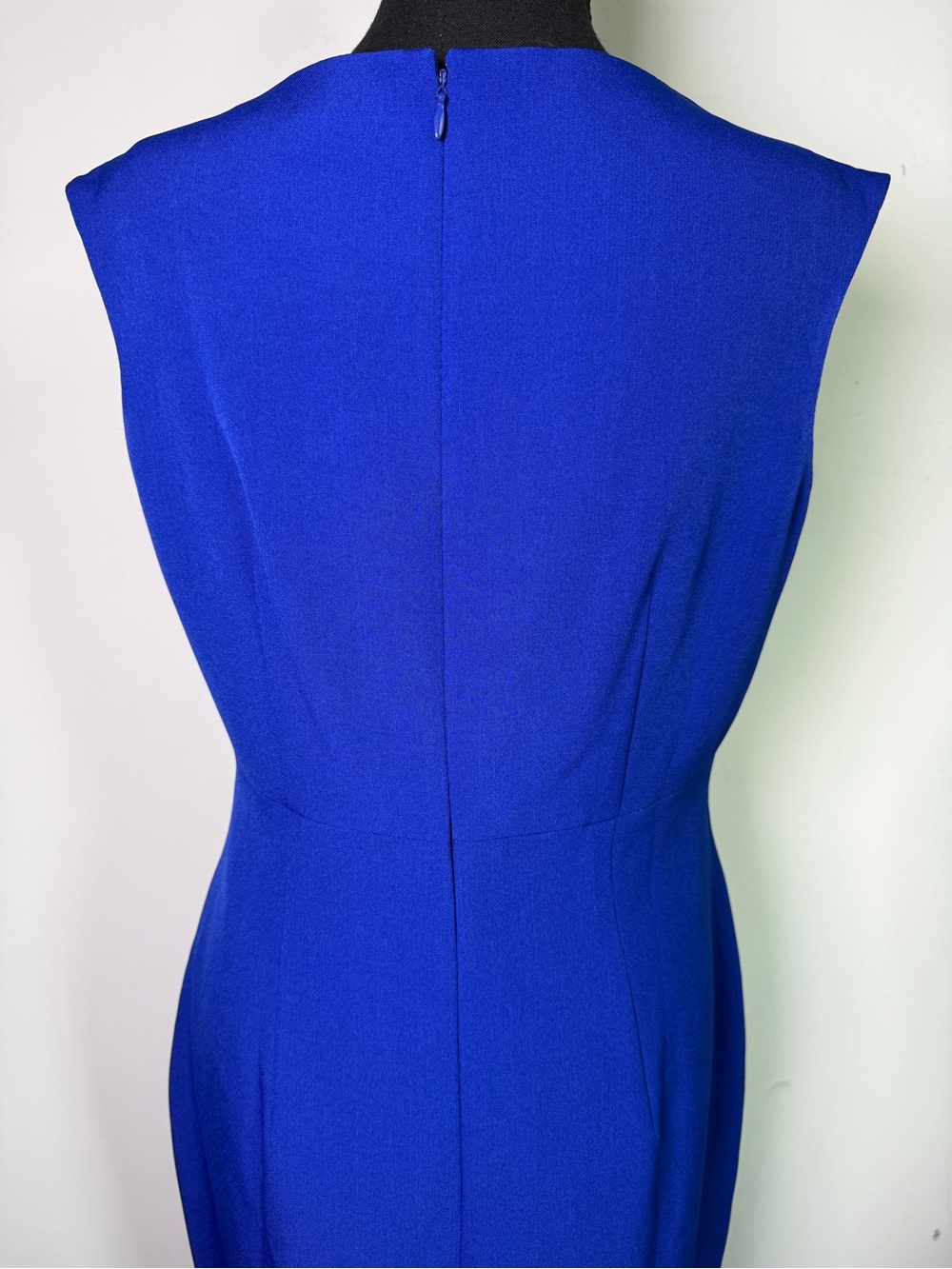 Kasper Cobalt Blue Midi Sheath Dress Notch Neck Sz 6 - Picture 4 of 10